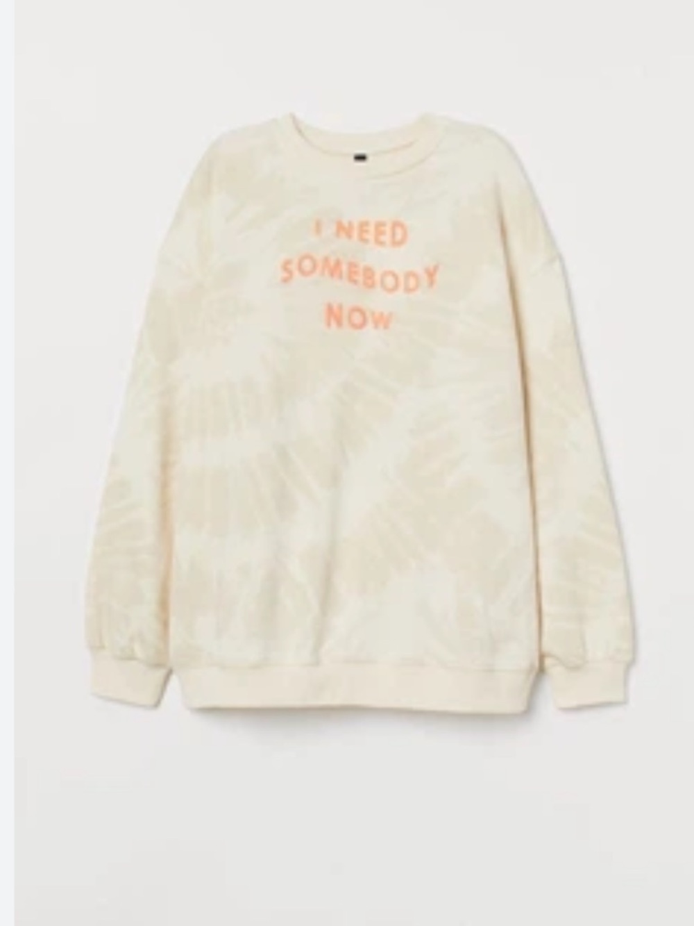 H&M Beige & Creme Shawn Mendes Tie-Dye Sweatshirt Oversized Size Extra Small - Picture 15 of 15